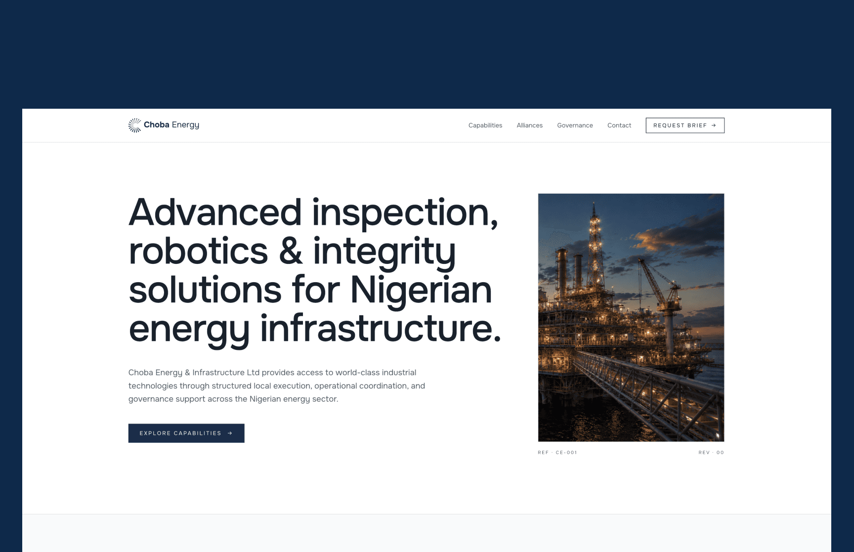 Choba Energy website overview